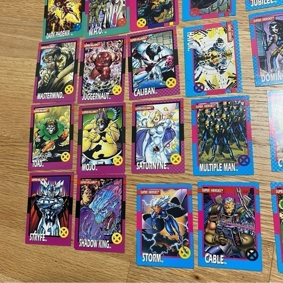 Vintage X-Men Trading Cards Super Heroes Villians Allies Dark Phoenix WHO Mojo - Picture 3 of 6